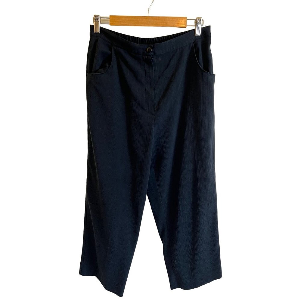 Liz Baker Black Light Weight Soft & Stretchy WaistBand Cropped Pants